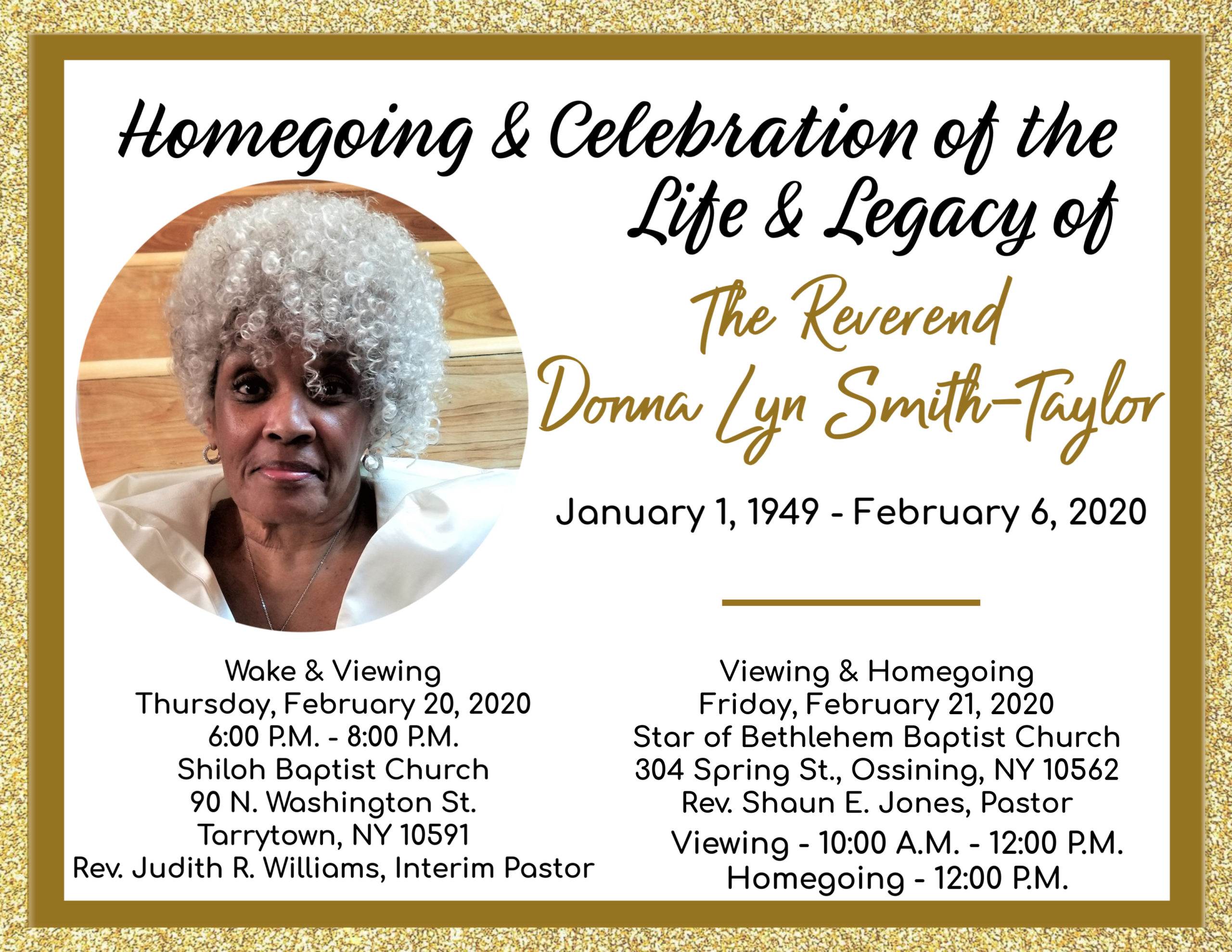 PT’s Homegoing Flyer – Welcome to Shiloh Baptist Church, Tarrytown